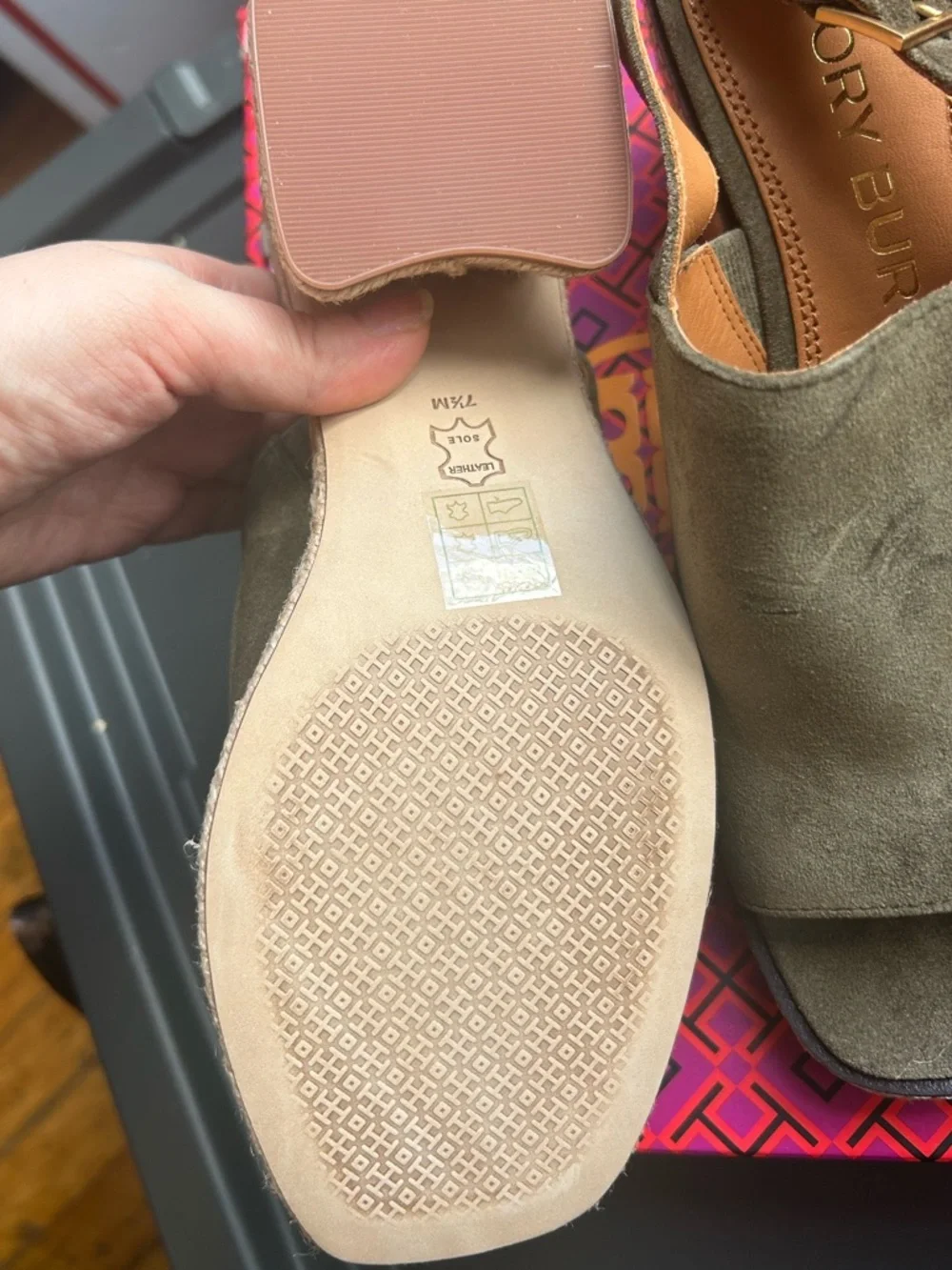 New with Box Tory Burch Ankle Strap Espadrille Sandal - Olive